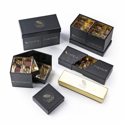 2 Layer Empty Chocolate Truffle Boxes Luxury Paper Packaging Paperboard