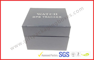 Leather Texture Rigid Board Gift Packaging Boxes , Foil Stamping Watch Packaging Boxes With Soft Velvet